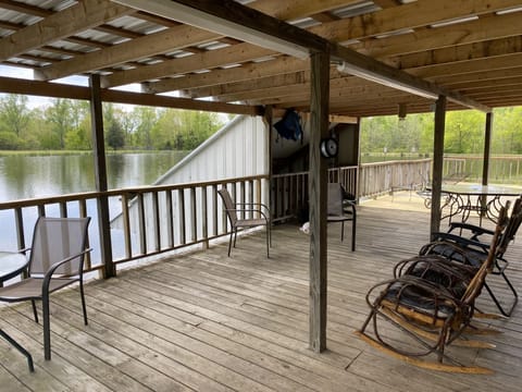 Partially covered deck.