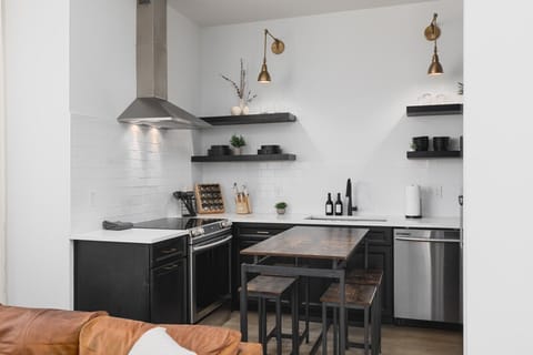 The kitchen is well-equipped for you to cook a great meal - high-end appliances, cookware, & spices. Seating for 4 at the kitchen table.