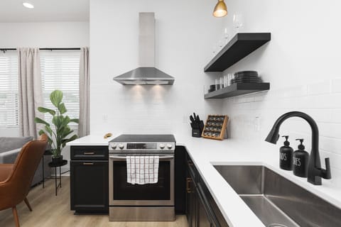 Our kitchen is well-equipped for you to cook a great meal - high-end appliances, cookware, & spices.