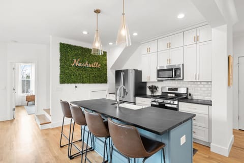 Modern kitchen with an island and stylish decor, a culinary dream.