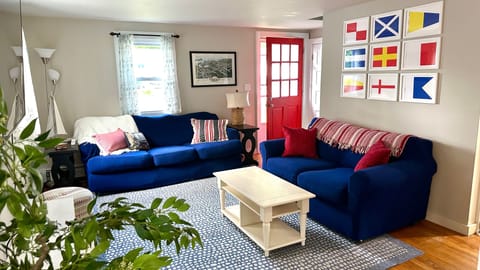 Living room with Roku tv