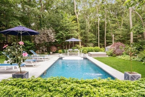 Salted and heated pool. 
