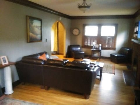 Main Floor - Living Room w/Fireplace and TV