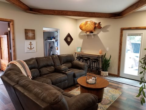 standing in dining area looking at the living room 