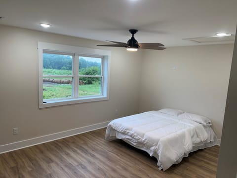 Side loft bonus room with queen mattress