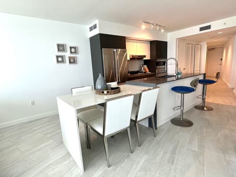 Dining area with plenty of counter space.