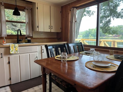 Kitchen with lake view 