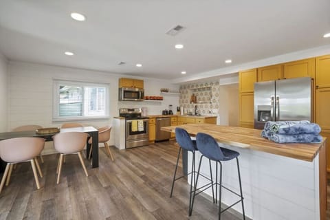 Kitchen and dining area on lower level
