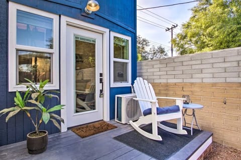 Relax with a cup of joe on your private deck and rocking chair