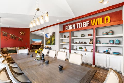 Large dining area with seating for 10