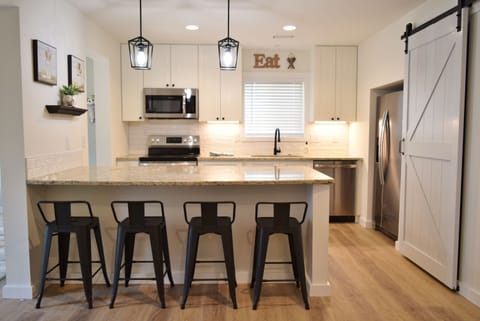 Gather around the breakfast bar to enjoy that first cup of coffee!