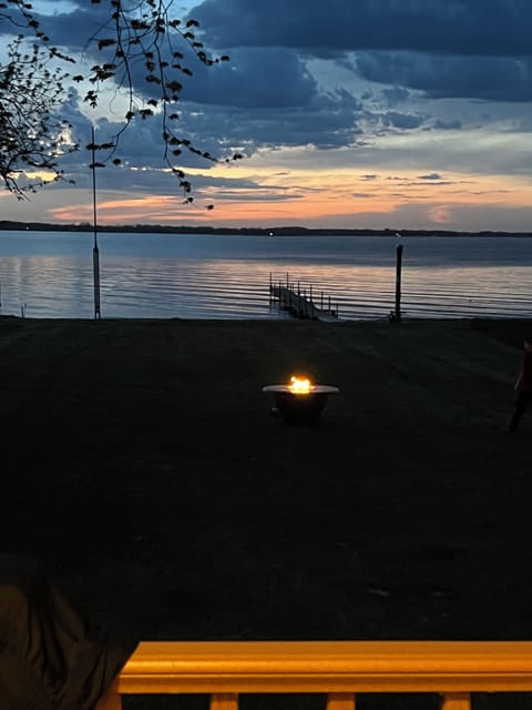 Porch view at night.