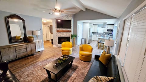 Entryway, living room and kitchen 