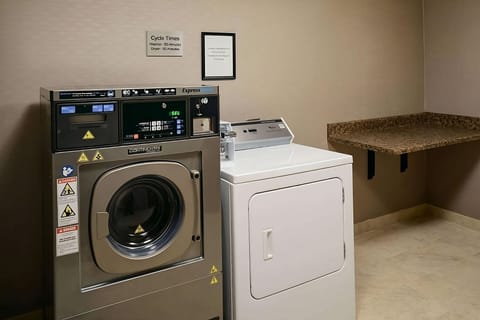 Freshen up clothes quickly with convenient on-site laundry machines.