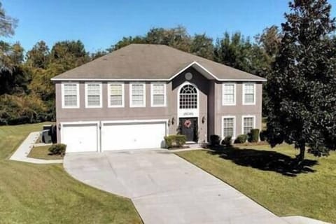 Large two-story home at the end of a cul-de-sac for added privacy and security.