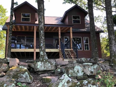 View of back deck, and backyard