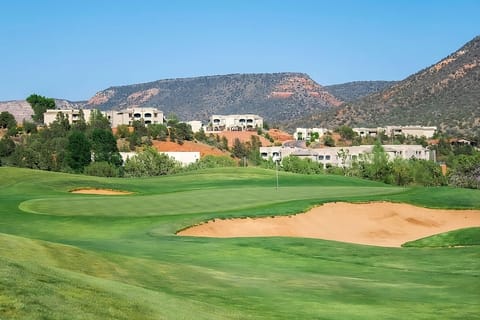 Picture morning strolls beside the manicured golf greens.