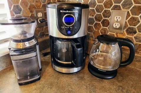 A large selection of small appliances available for guest use.