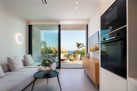 Second living room on the guest house with access to the terrace.