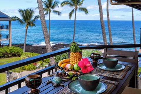 Begin your day with Kona coffee or unwind at sunset from your private lanai, where panoramic Pacific views and ocean breezes create an unforgettable island setting.