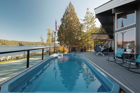 Swim spa heated year round to 85