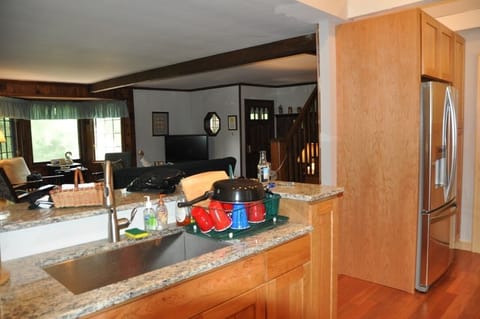 View from kitchen to family room
