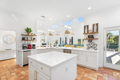 Anything you could need to cook for your family is there.  Enjoy the coffee bar which includes cold brew, electric kettle, french press, coffee grinder, two coffee makers and Kurig.