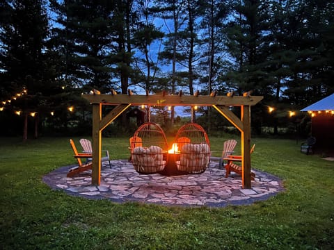 Backyard propane fire pit available mid May to mid October