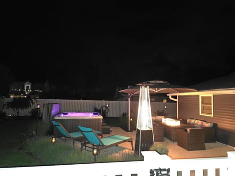 Private hot tub experience, perfect for relaxing evenings under the stars