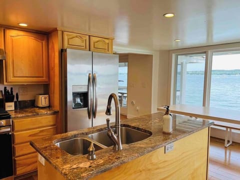 Extremely spacious refrigerator with French doors.