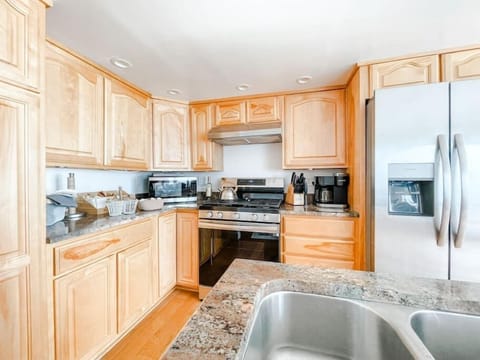 Fully stocked Kitchen with everything you will need for cooking meals in your home away from home.