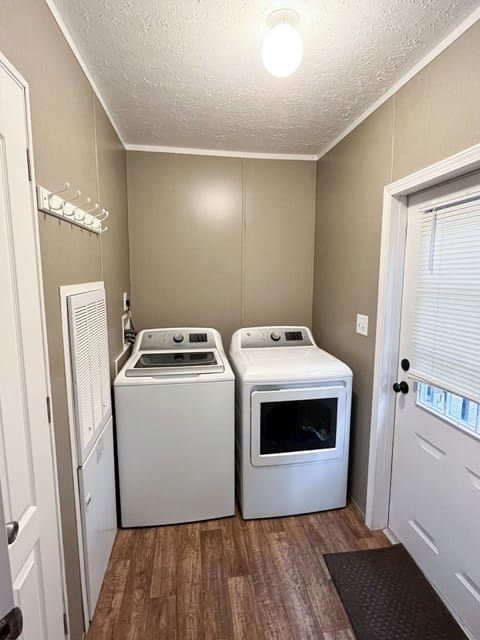 Laundry room, back door, and small pantry - detergent & dryer sheets provided