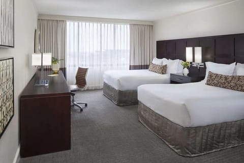 Settle in with two plush beds and space to recharge.