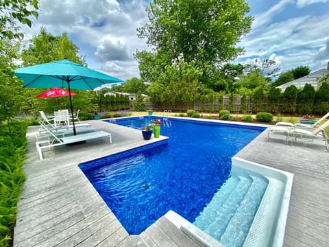 Heated, salt water pool.