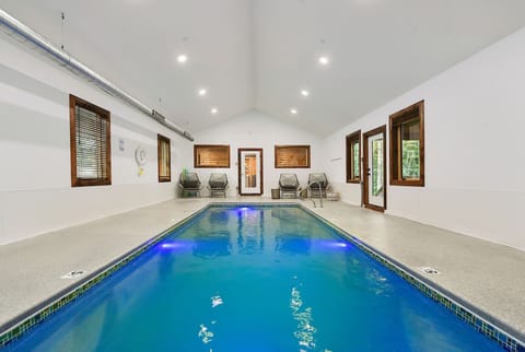 Take a dip in your private indoor swimming pool that’s warmed year round to 85 degrees.