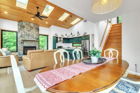 Loft is accessible from stairs in dining area