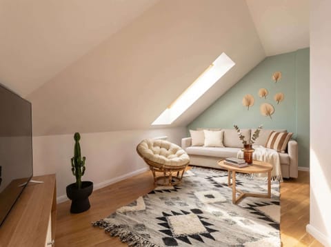 The apartment has two bedrooms. In this bedroom is queen size bed and convertible sofa bed to accommodate up to 4 people