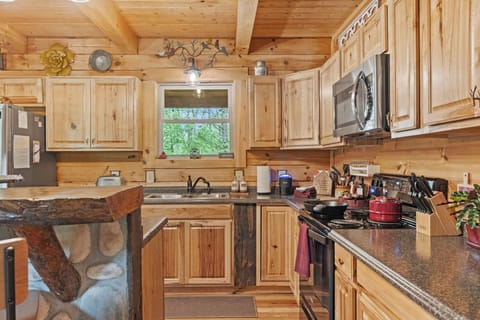 Enjoy the wooded views while cooking a whole made meal.