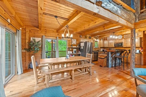 Beautiful Views in the Dining Room with a Custom Built 10 Person Table