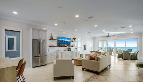 First Floor Living Room - Kitchen - Pool Table - Dining Area - Patio Access