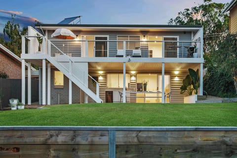 The stunning home on dusk
