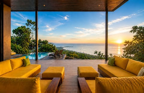 Experience unforgettable sunsets from the open-air lounge