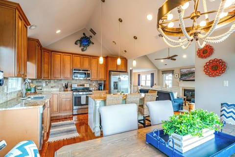 View of dining area and kitchen