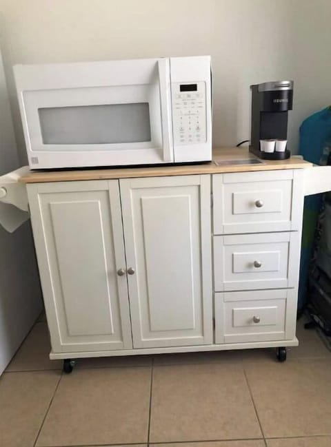 Microwave and coffee station