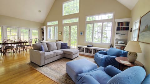 Living room with lovely views of Drummer Cove