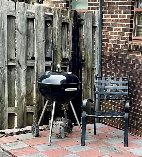 Grill your burgers on this wonderful cast iron grate just out the kitchen door. 