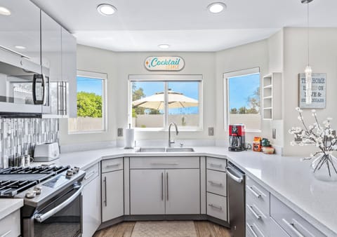 Kitchen with a Backyard View