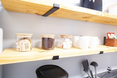 Coffee, cream, and sugar provided for your convenience