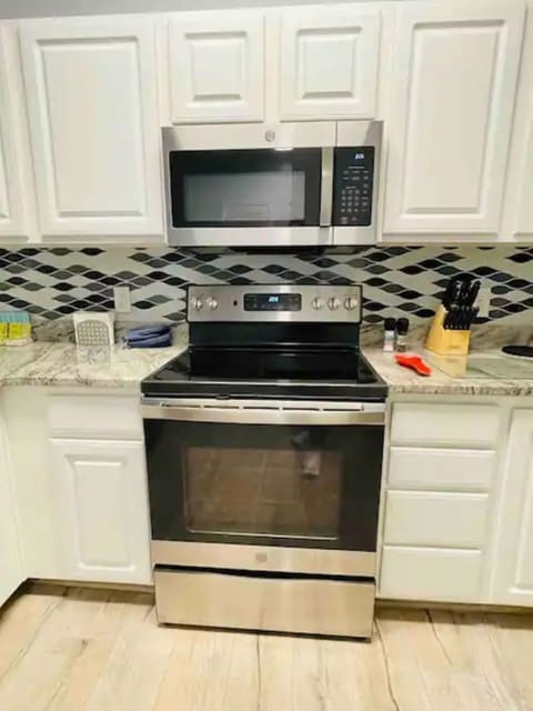 Stainless steel (new) appliances. 