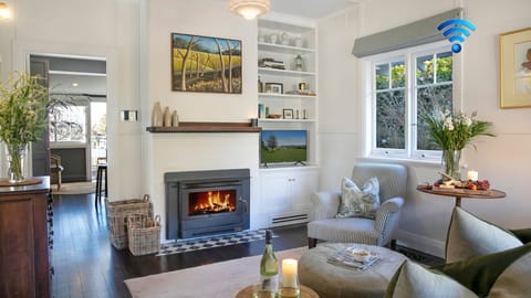 Luxe Country Cottage | Living Room | Fireplace